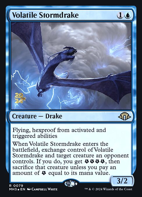 MTG Volatile Stormdrake PMH3 079s Prerelease Foil