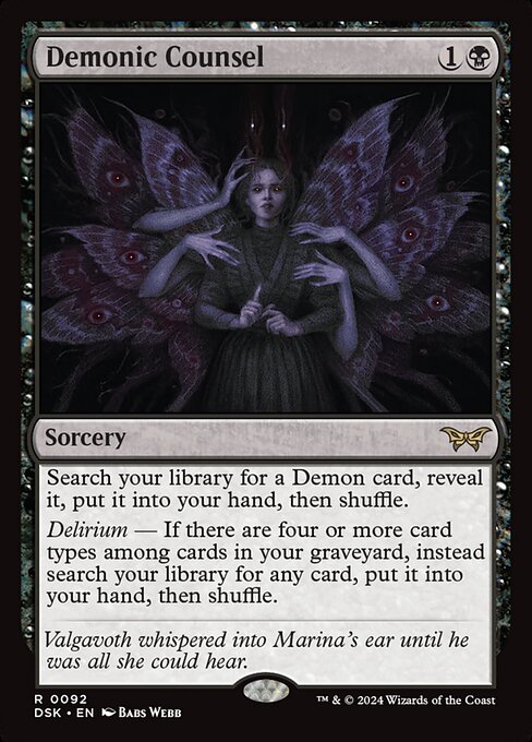 MTG Demonic Counsel DSK 092 Regular Foil