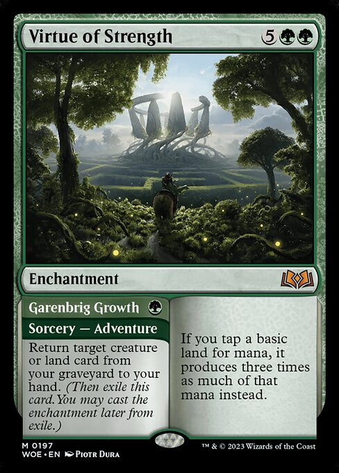MTG Virtue of Strength // Garenbrig Growth WOE 197 Regular Foil