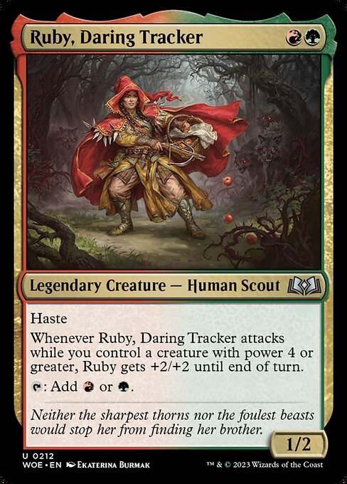 MTG Ruby, Daring Tracker WOE 212 Regular Nonfoil