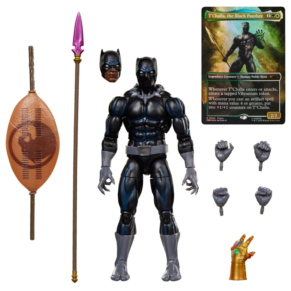 Marvel Legends Series x Magic: The Gathering Black Panther with MTG Commander Card