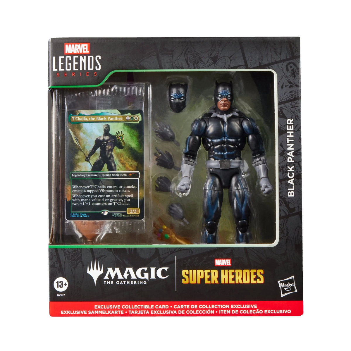 Marvel Legends Series x Magic: The Gathering Black Panther with MTG Commander Card