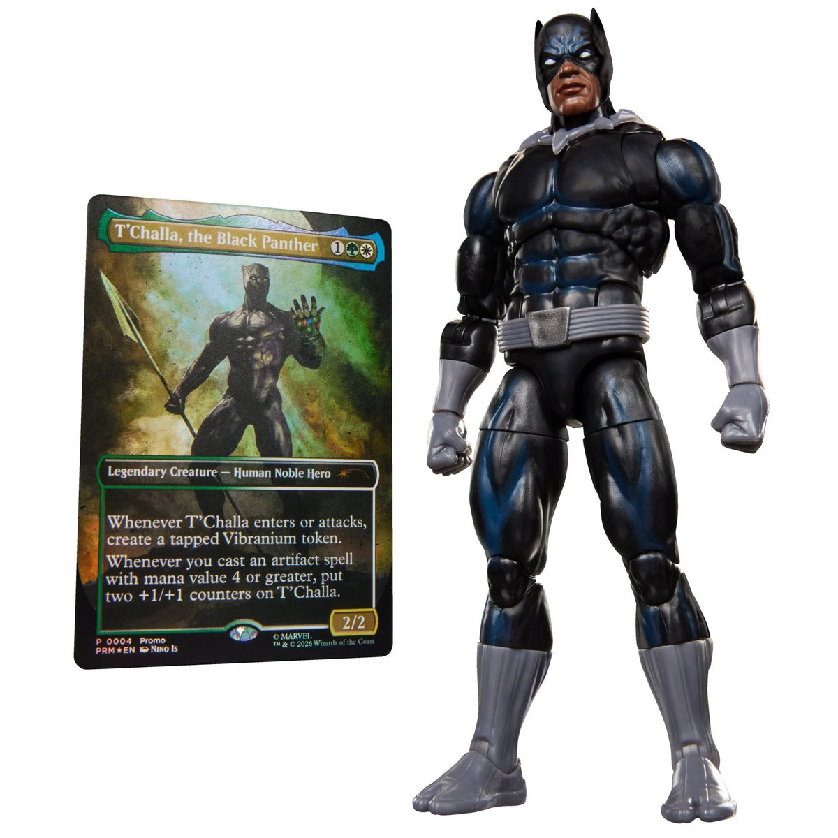 Marvel Legends Series x Magic: The Gathering Black Panther with MTG Commander Card