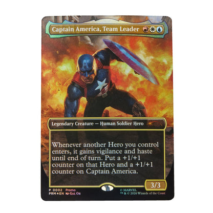Marvel Legends Series x Magic: The Gathering Captain America (Avengers: Twilight) action figure and MTG card 
