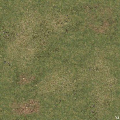 Grassy Fields Gaming Mat 2x2 - Grid