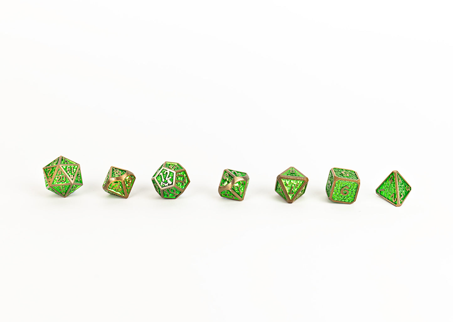 LPG Dice RPG Set Draco Bright Green/Brass