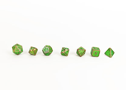 LPG Dice RPG Set Draco Bright Green/Brass