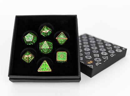 LPG Dice RPG Set Draco Bright Green/Brass