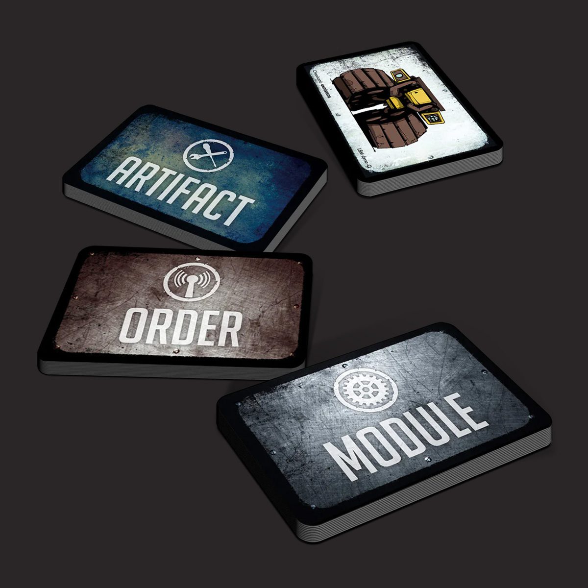 Mutant Year Zero RPG, Mechatron Deck card deck and sample cards