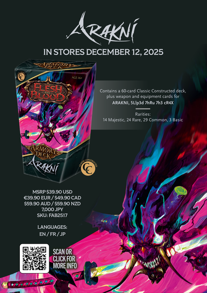 Flesh and Blood Armory Deck Arakni Sale details