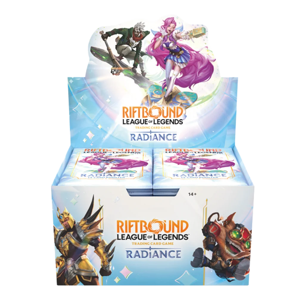 Riftbound Radiance Booster Box included in the sealed case