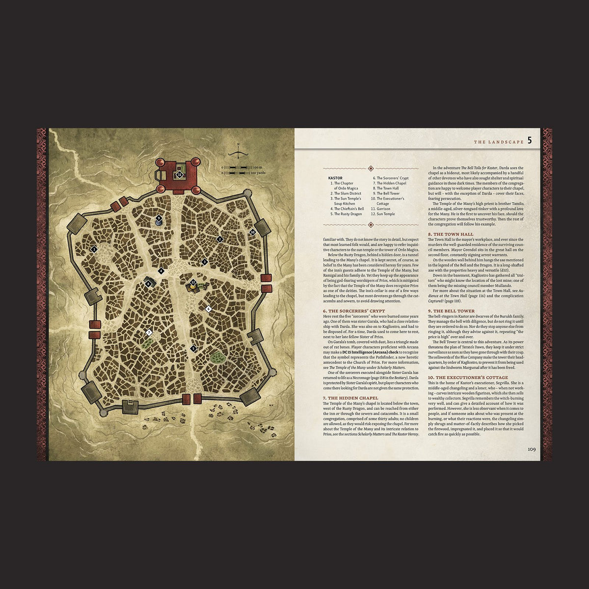 Ruins of Symbaroum 5E, Adventure Compendium interior rules and artwork spread 2