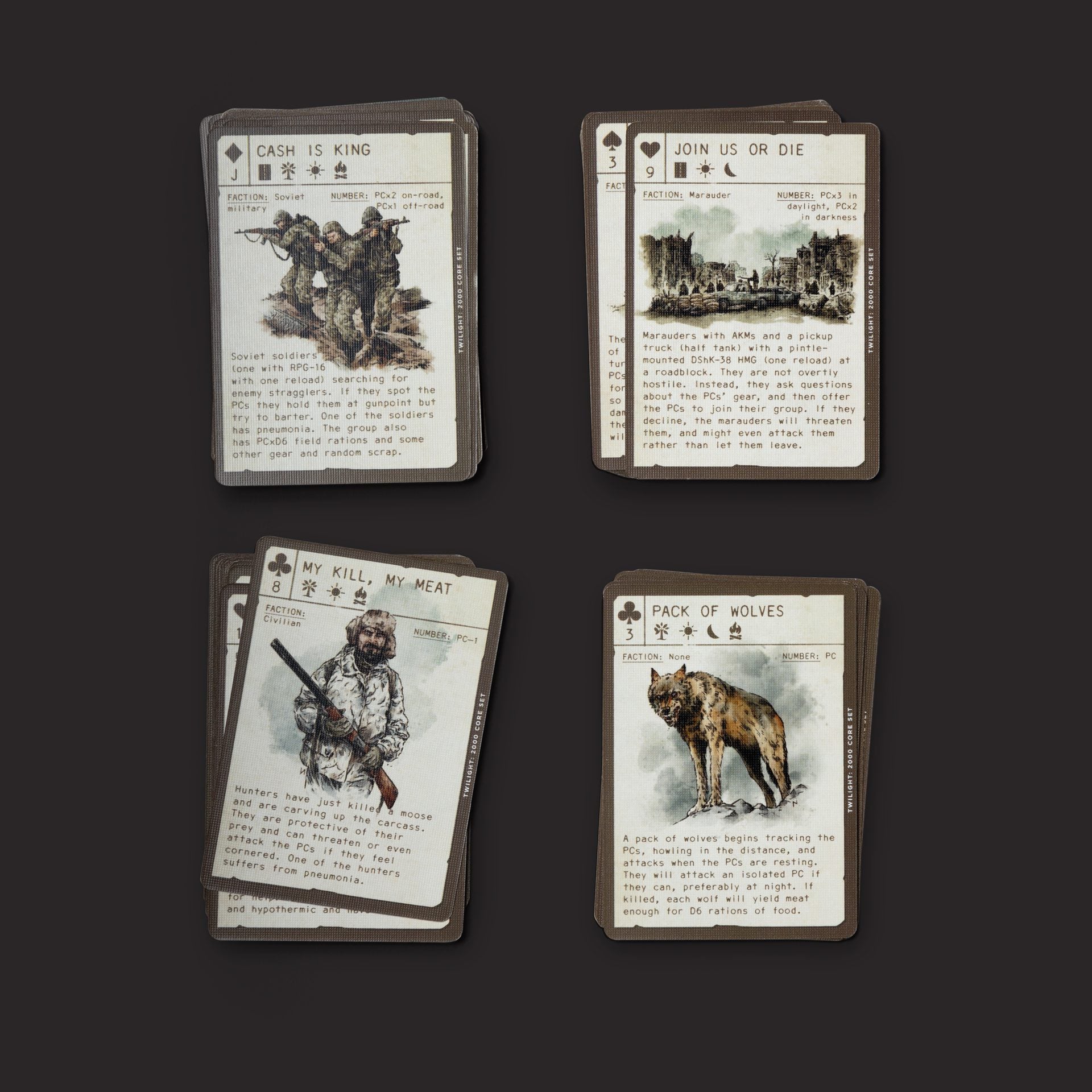 Twilight: 2000 RPG encounter cards
