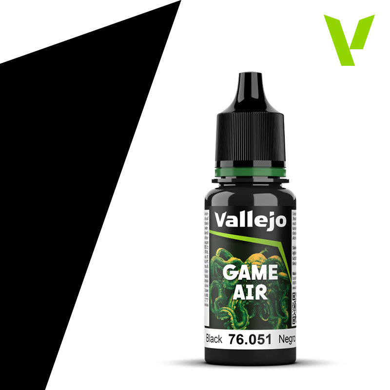 Vallejo Game Air Black 18 ml bottle
