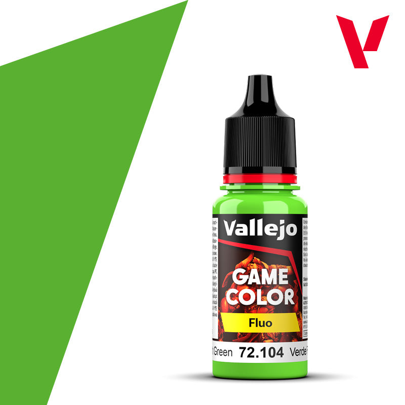 Vallejo Game Color Fluorescent Green 18 ml paint bottle
